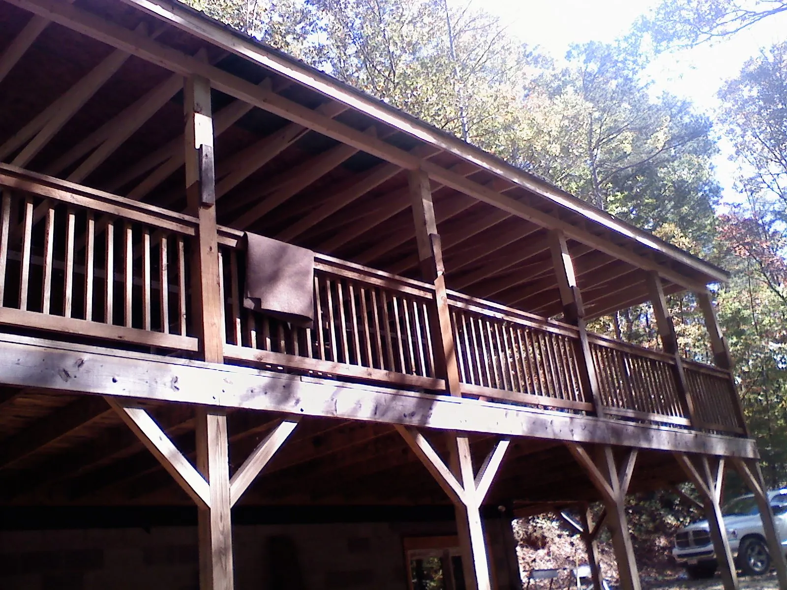 Timber framing under a new elevated porch and deck — Roof Leak Repair in Karthaus by Roofing Brothers